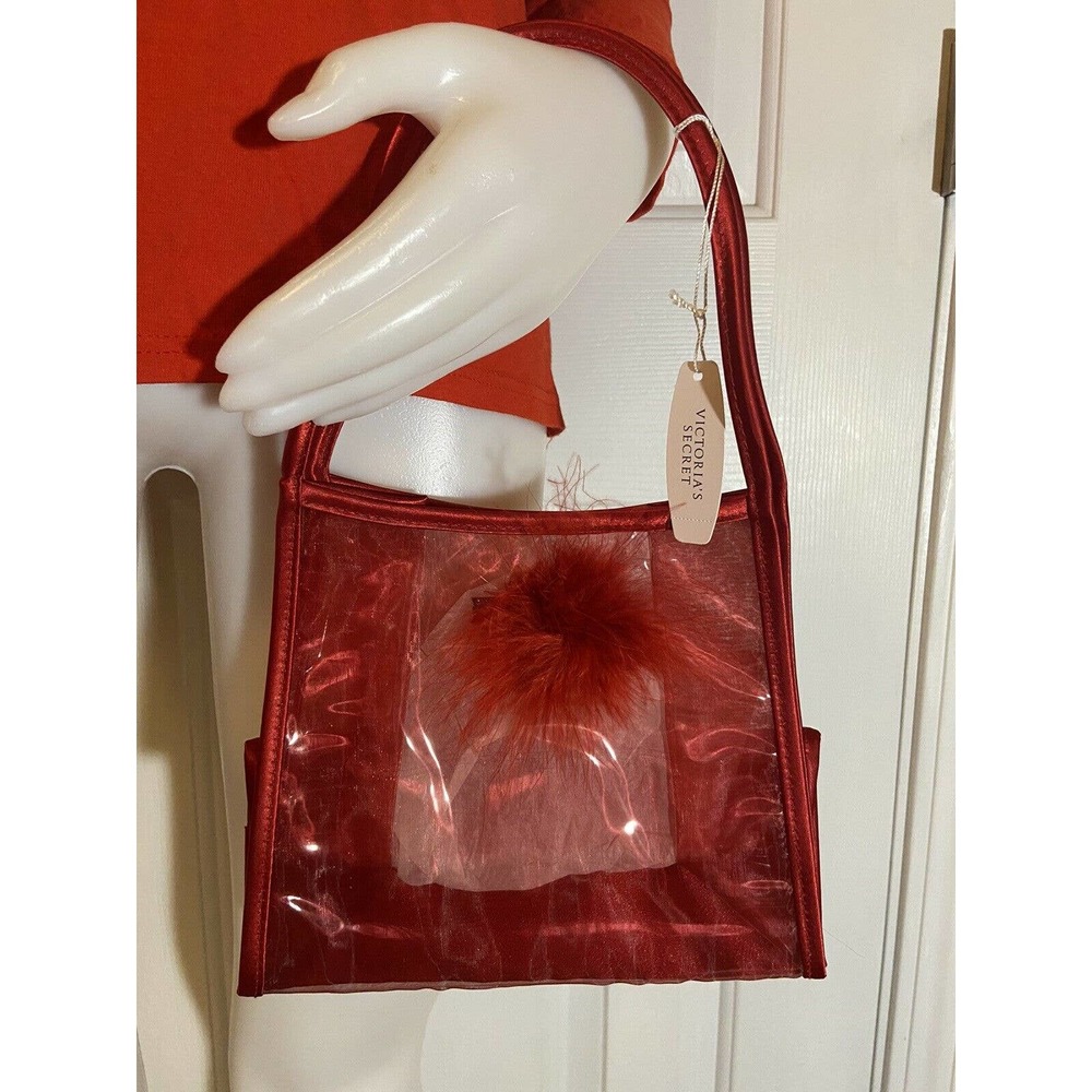 💜Clear Transparent Red VS Bag NWT